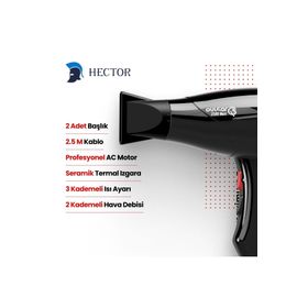 Hector Pulsar Q5 Siyah Profesyonel Saç Kurutma Makinesi