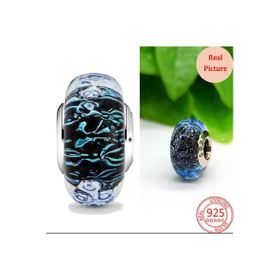 Hector&Co. Jewellery Dalgalı Koyu Mavi Murano Cam Okyanus Charm