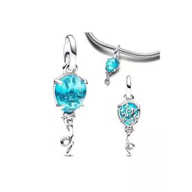 Hector&Co. Jewellery Gümüş Mavi Murano Cam Balon Sallantılı Charm