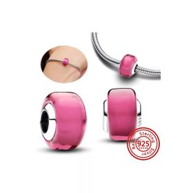 Hector&Co. Jewellery Gümüş Pembe Mini Murano Cam Charm
