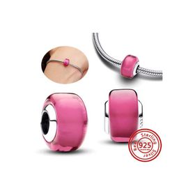 Hector&Co. Jewellery Gümüş Pembe Mini Murano Cam Charm