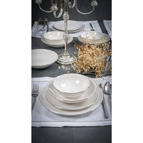 Heda Porselen Hayal Platin Yaldız 6 Kişilik 18 Parça Yemek Takımı