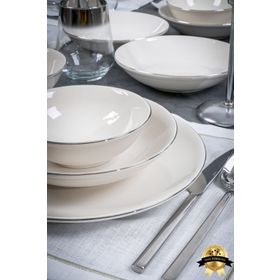 Heda Porselen Hayal Platin Yaldız 6 Kişilik 18 Parça Yemek Takımı