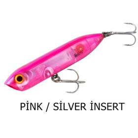 Heddon Lures Chug N Spook Jr. Su Üstü Pink Silver İnsert Suni Yem