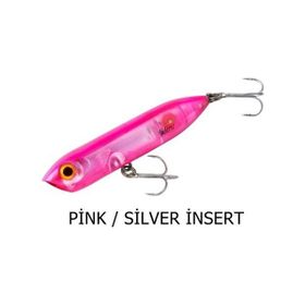 Heddon Lures Chug N Spook Jr. Su Üstü Pink Silver İnsert Suni Yem