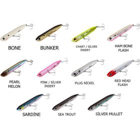 Heddon Lures Chug N Spook Jr. Su Üstü Silver Mullet Suni Yem