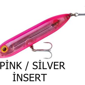 Heddon Lures Super Spook Jr. Su Üstü Pink Silver İnsert Suni Yem