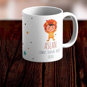 Hediye Aslan Burcu Baskılı Seramik Kupa Bardak