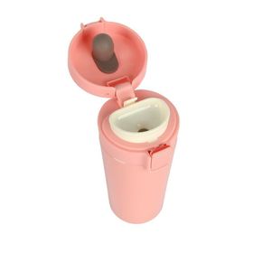 Hediye Deposu Pembe Paslanmaz Çelik Çift Katman 380 ml Termos Bardak