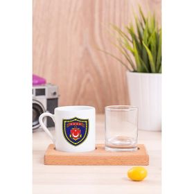 Hediye Dükkanı Deniz Kuvvetleri Ahşap Sunumlu Türk Kahvesi Fincanı