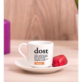 Hediye Dükkanı Dost Kelime Anlamı Porselen Türk Kahvesi Fincanı