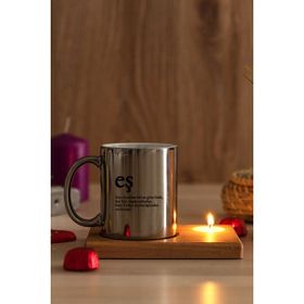 Hediye Dükkanı Eş Kelime Anlamı Ahşap Altlıklı Mumlu Silver Kupa Bardak