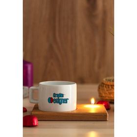 Hediye Dükkanı Grafiker Ahşap Altlıklı Mumlu Fincan