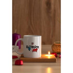 Hediye Dükkanı Hemşire Ahşap Altlıklı Mumlu Beyaz Kupa Bardak