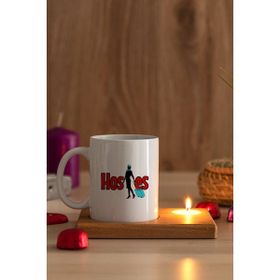 Hediye Dükkanı Hostes Ahşap Altlıklı Mumlu Beyaz Kupa Bardak