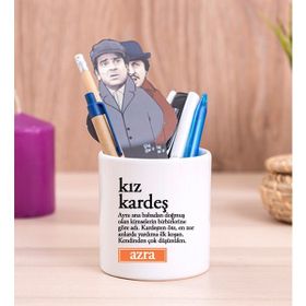 Hediye Dükkanı Kardeş Kelime Anlamı Seramik Kalemlik