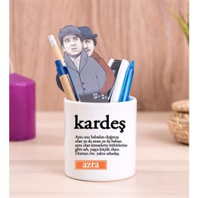 Hediye Dükkanı Kardeş Kelime Anlamı Seramik Kalemlik