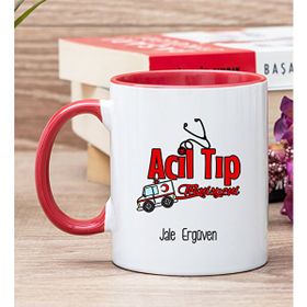 Hediye Dükkanı Kişiye Özel Acil Tıp Teknisyeni Kırmızı Kupa