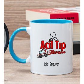 Hediye Dükkanı Kişiye Özel Acil Tıp Teknisyeni Mavi Kupa