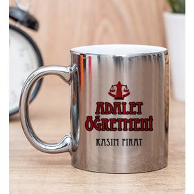 Hediye Dükkanı Kişiye Özel Adalet Öğretmeni Silver Kupa Bardak