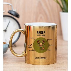 Hediye Dükkanı Kişiye Özel Akrep Burcuna Gold Kupa Bardak
