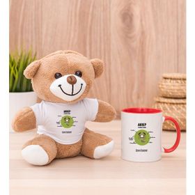 Hediye Dükkanı Kişiye Özel Akrep Burcuna Hediye Kırmızı Kupa Bardak ve Peluş Ayıcık
