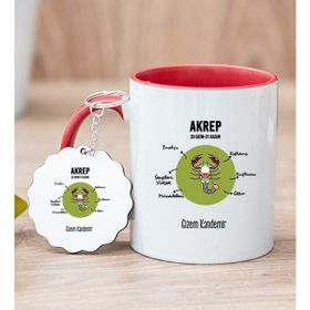 Hediye Dükkanı Kişiye Özel Akrep Burcuna Hediye Kırmızı Kupa Bardak