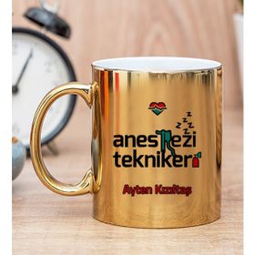 Hediye Dükkanı Kişiye Özel Anestezi Teknikeri Gold Kupa Bardak