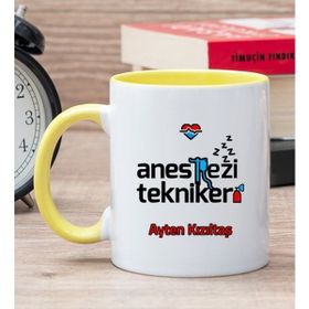 Hediye Dükkanı Kişiye Özel Anestezi Teknikeri Sarı Kupa Bardak