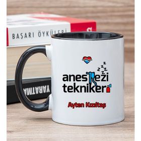 Hediye Dükkanı Kişiye Özel Anestezi Teknikeri Siyah Kupa Bardak