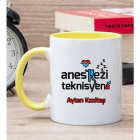 Hediye Dükkanı Kişiye Özel Anestezi Teknisyeni Sarı Kupa Bardak
