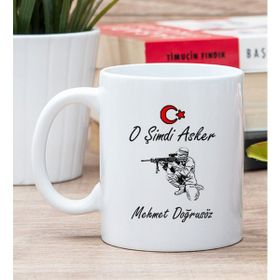 Hediye Dükkanı Kişiye Özel Askere Hediye Beyaz Kupa Bardak