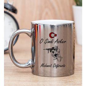 Hediye Dükkanı Kişiye Özel Askere Hediye Silver Kupa Bardak