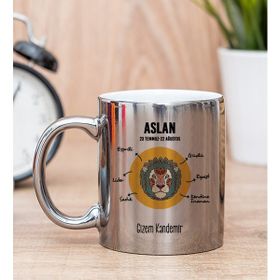 Hediye Dükkanı Kişiye Özel Aslan Burcuna Hediye Silver Kupa Bardak