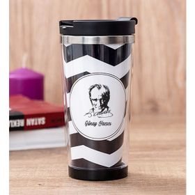 Hediye Dükkanı Kişiye Özel Atatürk Siluetli Siyah Termos Bardak