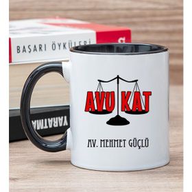 Hediye Dükkanı Kişiye Özel Avukat Siyah Kupa Bardak