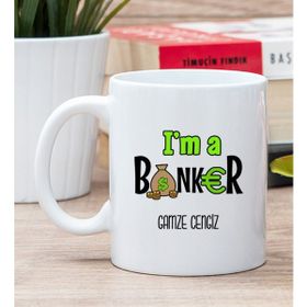 Hediye Dükkanı Kişiye Özel Bankacı Beyaz Kupa Bardak
