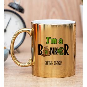 Hediye Dükkanı Kişiye Özel Bankacı Gold Kupa Bardak