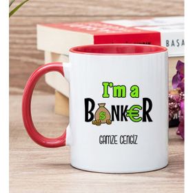 Hediye Dükkanı Kişiye Özel Bankacı Kırmızı Kupa