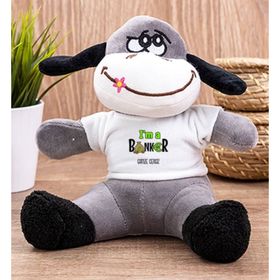 Hediye Dükkanı Kişiye Özel Bankacı Peluş Eşek
