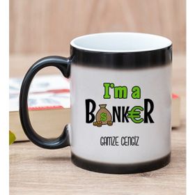 Hediye Dükkanı Kişiye Özel Bankacı Sihirli Kupa Bardak