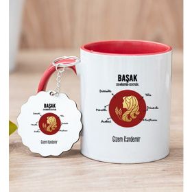 Hediye Dükkanı Kişiye Özel Başak Burcuna Hediye Kırmızı Kupa Bardak