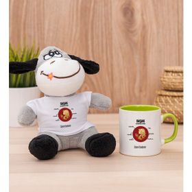 Hediye Dükkanı Kişiye Özel Başak Burcuna Hediye Yeşil Kupa Bardak ve Peluş Eşek