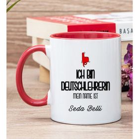 Hediye Dükkanı Kişiye Özel Bayan Almanca Öğretmeni Kırmızı Kupa