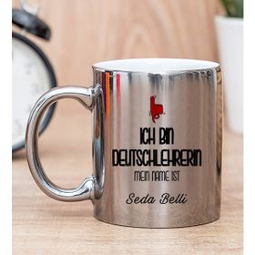 Hediye Dükkanı Kişiye Özel Bayan Almanca Öğretmeni Silver Kupa Bardak