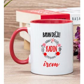 Hediye Dükkanı Kişiye Özel Bayan Değil Kadın Kırmızı Kupa