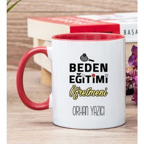 Hediye Dükkanı Kişiye Özel Beden Eğitimi Öğretmeni Kırmızı Kupa