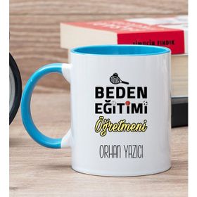 Hediye Dükkanı Kişiye Özel Beden Eğitimi Öğretmeni Mavi Kupa