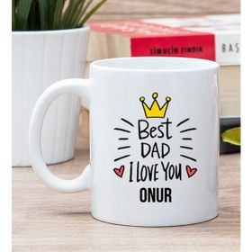 Hediye Dükkanı Kişiye Özel Best Dad Baskılı Beyaz Kupa Bardak