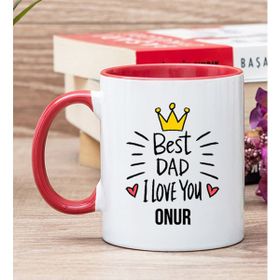 Hediye Dükkanı Kişiye Özel Best Dad Kırmızı Kupa